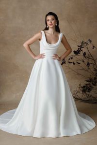 grove justin alexander wedding gown with cowl neck