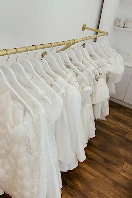 plus-short-dresses-rail Plus size short dresses at Angelica Bridal Curve
